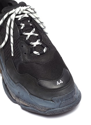 Detail View - Click To Enlarge - BALENCIAGA - 'Triple S Clear Sole' stack midsole mesh sneakers