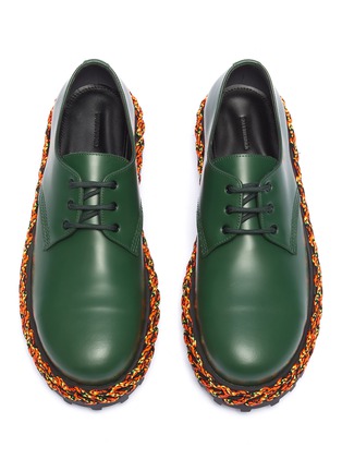 Detail View - Click To Enlarge - BALENCIAGA - Braided welt leather Derbies