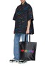 Figure View - Click To Enlarge - BALENCIAGA - 'Supermarket Shopping' slogan print large leather tote