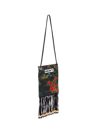 Detail View - Click To Enlarge - JW ANDERSON - x Gilbert & George 'Boy Sitting Down' bead fringe canvas neck pouch