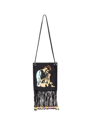 Main View - Click To Enlarge - JW ANDERSON - x Gilbert & George 'Boy Sitting Down' bead fringe canvas neck pouch