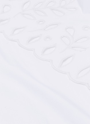 Detail View - Click To Enlarge - OSCAR DE LA RENTA - Ruffle drape panel silk broderie anglaise dress