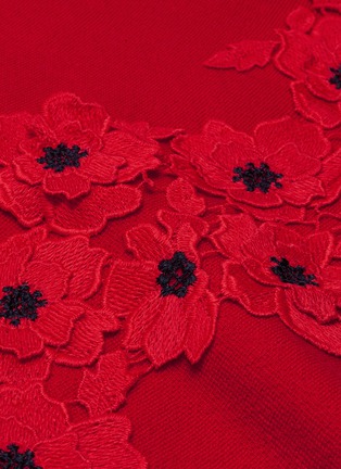 Detail View - Click To Enlarge - OSCAR DE LA RENTA - Floral appliqué knit dress