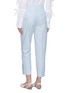 Back View - Click To Enlarge - VICTORIA, VICTORIA BECKHAM - Split cuff stripe chambray cropped pants