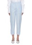 Main View - Click To Enlarge - VICTORIA, VICTORIA BECKHAM - Split cuff stripe chambray cropped pants