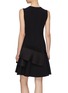 Back View - Click To Enlarge - VICTORIA, VICTORIA BECKHAM - Asymmetric pleated tiered sleeveless crepe shift dress