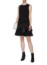 Figure View - Click To Enlarge - VICTORIA, VICTORIA BECKHAM - Asymmetric pleated tiered sleeveless crepe shift dress