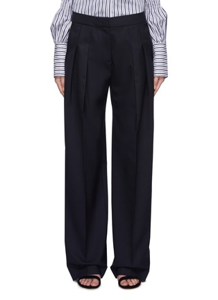 Main View - Click To Enlarge - VICTORIA, VICTORIA BECKHAM - Silk stripe outseam pleated wide leg pants