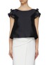 Main View - Click To Enlarge - LEAL DACCARETT - 'Coquito' embellished shoulder bow back cropped top