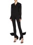 Figure View - Click To Enlarge - LEAL DACCARETT - 'Francisca' bow tie faux pearl cuff skinny pants