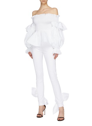 Figure View - Click To Enlarge - LEAL DACCARETT - 'Francisca' bow tie cuff skinny pants