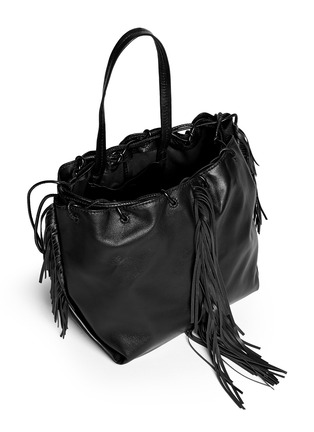 Detail View - Click To Enlarge - KARA - Fringe leather rice pouch