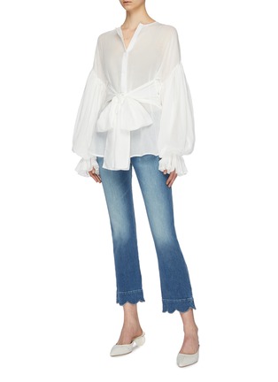 Figure View - Click To Enlarge - LEAL DACCARETT - 'Elena' blouson sleeve tie front top