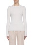 Main View - Click To Enlarge - GABRIELA HEARST - 'Browning' contrast trim cashmere-silk rib knit sweater