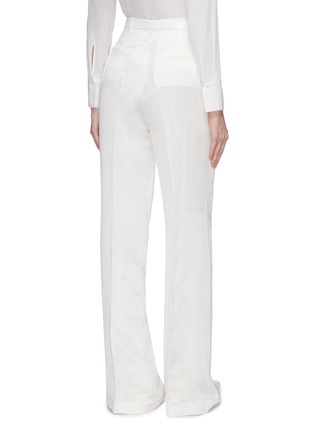 Back View - Click To Enlarge - GABRIELA HEARST - 'Vargas' belted linen-silk wide leg pants