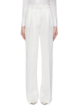 Main View - Click To Enlarge - GABRIELA HEARST - 'Vargas' belted linen-silk wide leg pants