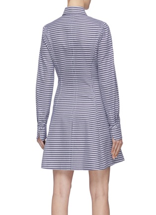 Back View - Click To Enlarge - GABRIELA HEARST - 'Garcia' darted geometric stripe shirt dress