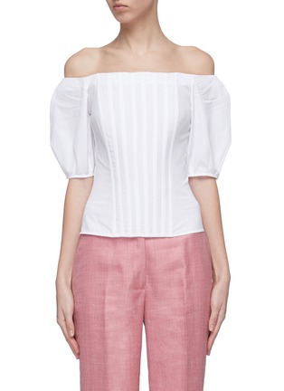 Main View - Click To Enlarge Main View - Click To Enlarge - GABRIELA HEARST - 'Hurley' puff sleeve darted off-shoulder top