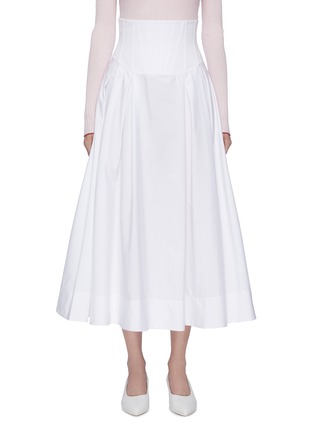 Main View - Click To Enlarge - GABRIELA HEARST - 'Corrales' panelled waist pleated skirt
