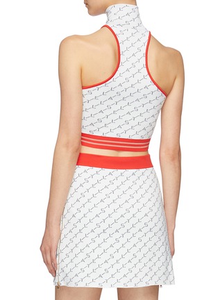 Back View - Click To Enlarge - STELLA MCCARTNEY - Monogram embroidered knit racerback bra top