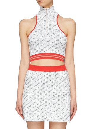 Main View - Click To Enlarge - STELLA MCCARTNEY - Monogram embroidered knit racerback bra top
