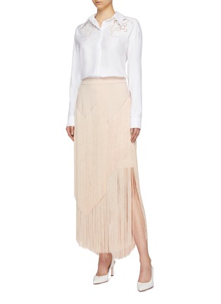 Figure View - Click To Enlarge - STELLA MCCARTNEY - Tiered fringe skirt
