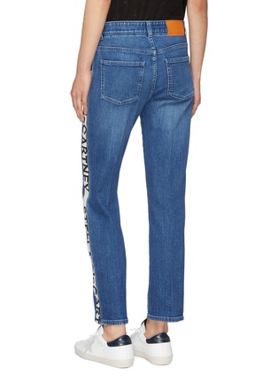 Back View - Click To Enlarge - STELLA MCCARTNEY - Logo stripe outseam organic cotton boyfriend jeans