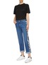 Figure View - Click To Enlarge - STELLA MCCARTNEY - Logo stripe outseam organic cotton boyfriend jeans