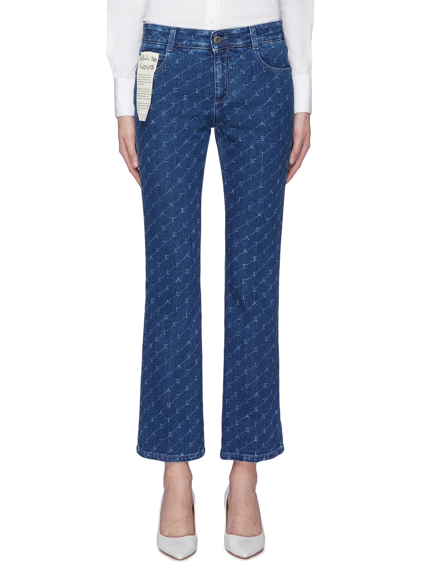 Monogram print cropped flared jeans by Stella Mccartney | Coshio Online ...