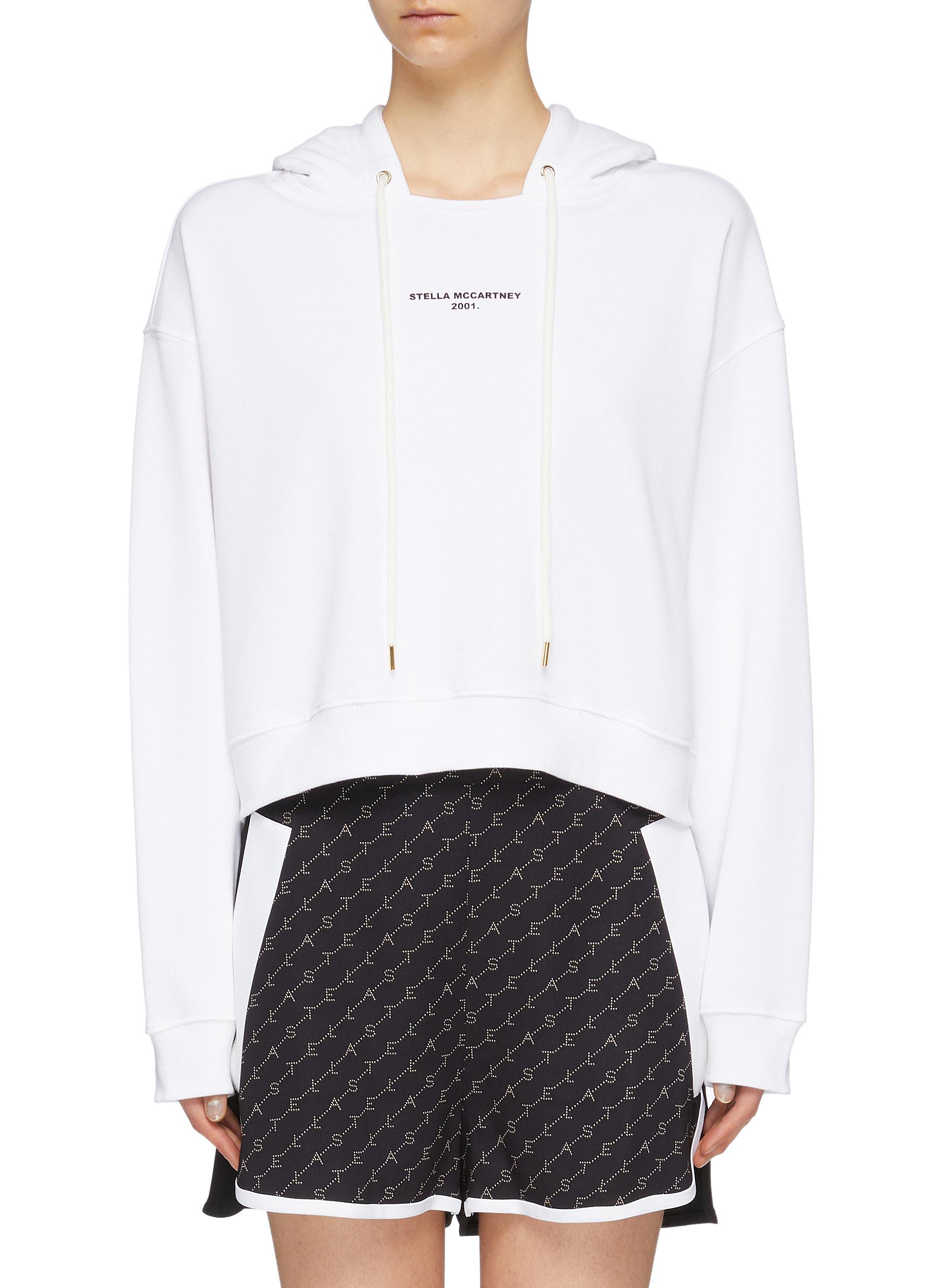 Logo print cropped hoodie by Stella Mccartney