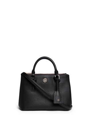 Main View - Click To Enlarge - TORY BURCH - 'Robinson' micro double zip leather tote