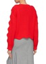 Back View - Click To Enlarge - STELLA MCCARTNEY - Scalloped sleeve cotton-wool rib knit sweater