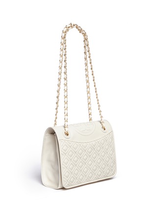 Front View - Click To Enlarge - TORY BURCH - 'Fleming' medium quilted leather bag