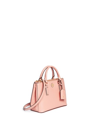 Front View - Click To Enlarge - TORY BURCH - 'Robinson' micro double zip leather tote