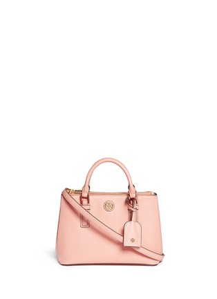 Main View - Click To Enlarge - TORY BURCH - 'Robinson' micro double zip leather tote