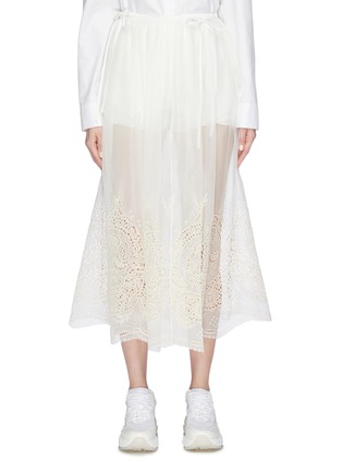 Main View - Click To Enlarge - STELLA MCCARTNEY - Shorts inlay broderie anglaise skirt