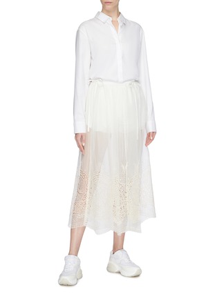 Figure View - Click To Enlarge - STELLA MCCARTNEY - Shorts inlay broderie anglaise skirt