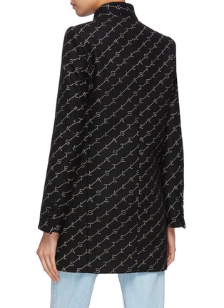 Back View - Click To Enlarge - STELLA MCCARTNEY - Monogram embroidered wool blend coat