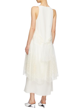 Back View - Click To Enlarge - STELLA MCCARTNEY - Broderie anglaise silk tulle overlay dress
