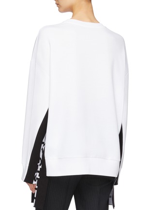 Back View - Click To Enlarge - STELLA MCCARTNEY - Logo stripe outseam oversized sweatshirt