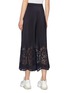 Back View - Click To Enlarge - STELLA MCCARTNEY - Broderie anglaise cuff silk satin culottes