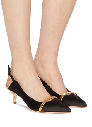 Figure View - Click To Enlarge - MALONE SOULIERS - 'Marion Luwolt' satin slingback pumps