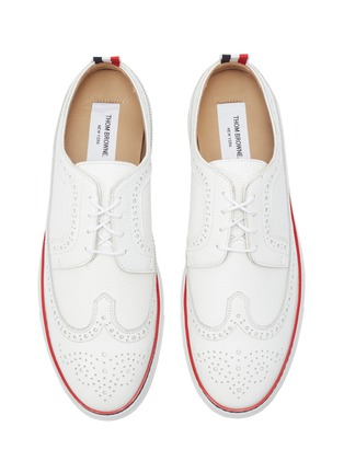 Detail View - Click To Enlarge - THOM BROWNE  - Pebble grain leather brogue sneakers