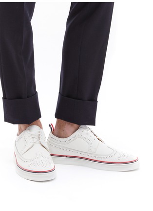 Figure View - Click To Enlarge - THOM BROWNE  - Pebble grain leather brogue sneakers