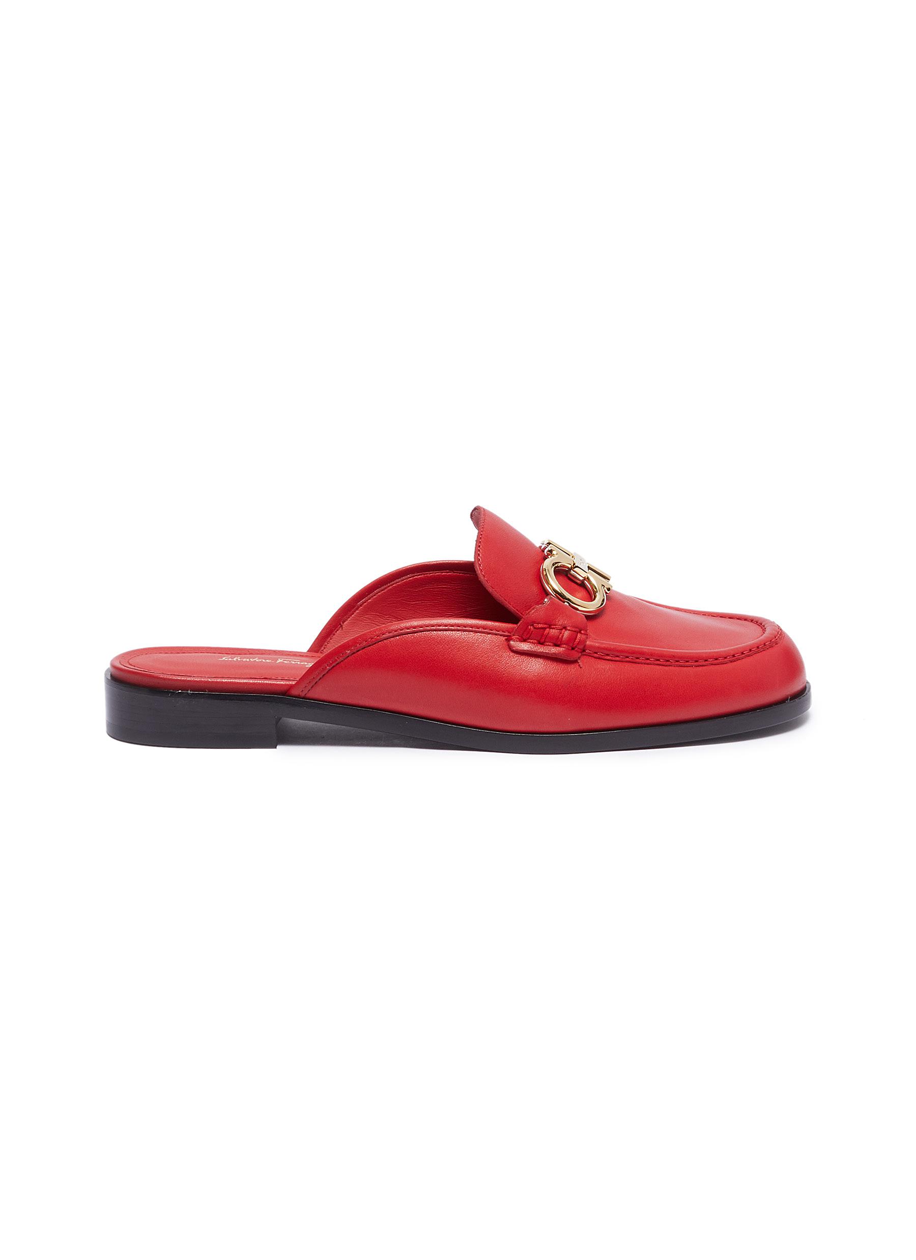 salvatore ferragamo trifoglio patent gancini horsebit loafers