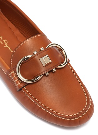 Detail View - Click To Enlarge - SALVATORE FERRAGAMO - 'Gancini' leather driving shoes