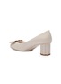  - SALVATORE FERRAGAMO - 'Capua' flower heel leather pumps