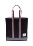 Main View - Click To Enlarge - THOM BROWNE  - Stripe handle pebble grain panel twill tote