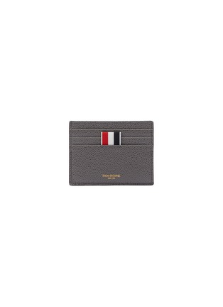Main View - Click To Enlarge - THOM BROWNE  - Stripe pebble grain leather card holder
