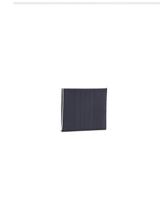 Figure View - Click To Enlarge - THOM BROWNE  - Stripe pebble grain leather card holder